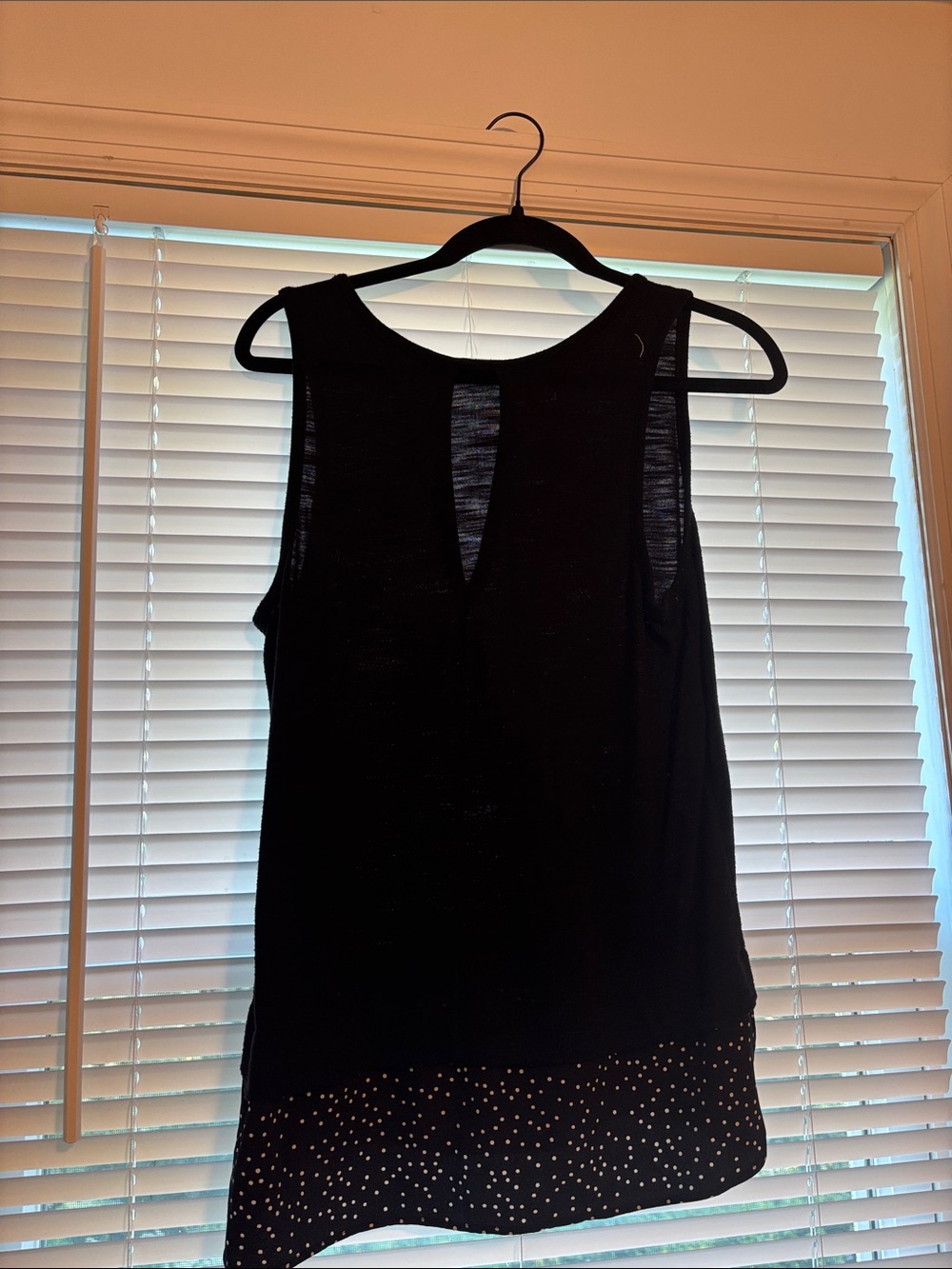 Sleeveless Black Layered Hem Women's Top